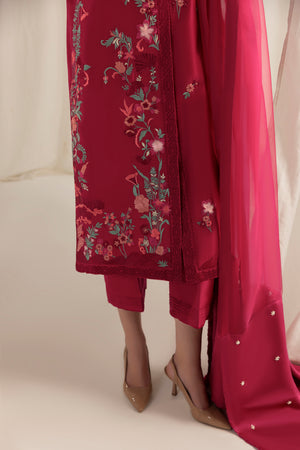 Berry Rouge Jacket and dupatta
