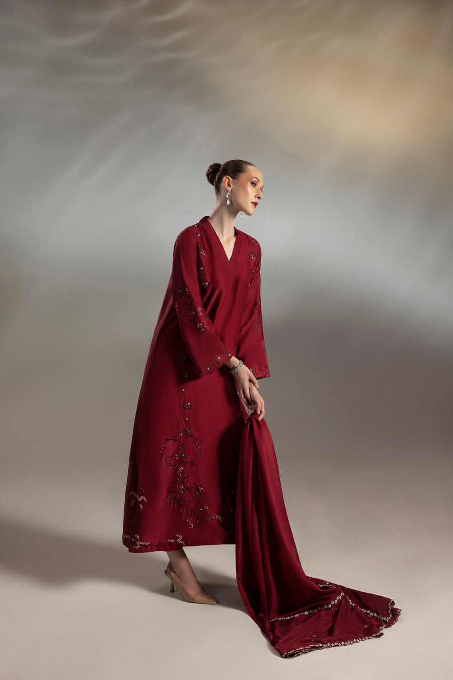 Red Wine shirts and dupatta